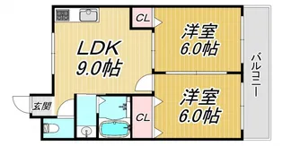 フィルコート南塚口【2階】の間取り