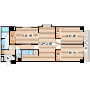 エクセレント岩沼【5階】の間取り