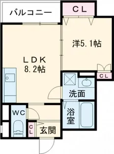 クリエオーレ野里【2階】の間取り