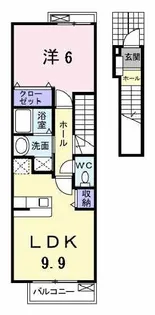 兵庫県加古川市野口町良野【アパート】の間取り