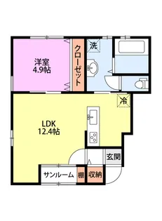 ヒルズソレイユ【1階】の間取り