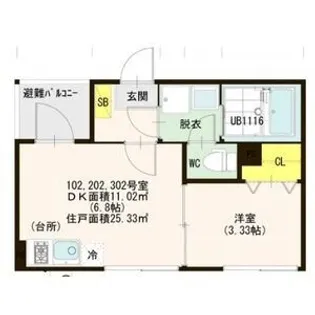 ハーモニーテラス新今里III【1階】の間取り