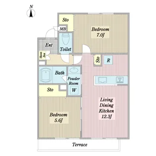 アリア・ソワン東船橋【1階】の間取り