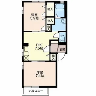 ビューテラス A【2階】の間取り