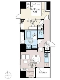 ザ・ライオンズフォーシア町屋【8階】の間取り