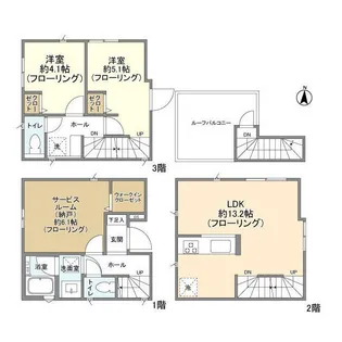 神奈川県横浜市港北区綱島西4【一戸建】の間取り