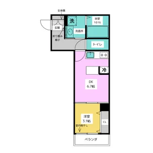 フェリース鶴里【1階】の間取り