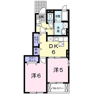 グランド-ルET A【1階】の間取り