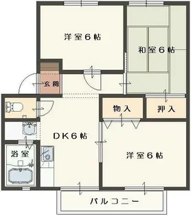 ハッピータウン高松A【2階】の間取り