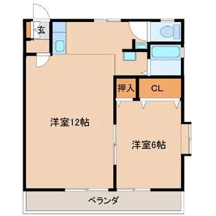 コーポくるま【1階】の間取り