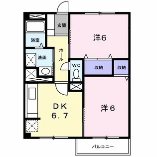 ソレイユジュキア【2階】の間取り