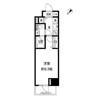 ルクレ日本橋馬喰町【8階】の間取り
