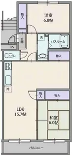 サンパークハイツ沼北【2階】の間取り