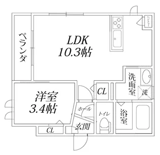 プラージュ湘南【1階】の間取り