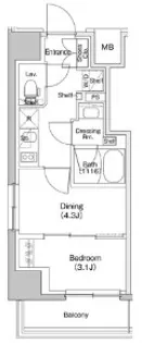 ザ・パークハビオ川口【7階】の間取り
