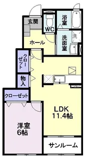 サニーブライトII【1階】の間取り