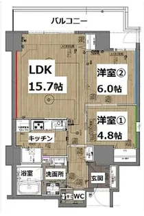 シティコート目黒2号棟【2階】の間取り