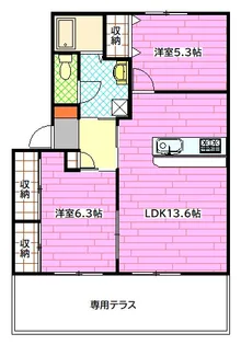 サニーハイツ藤井B【1階】の間取り