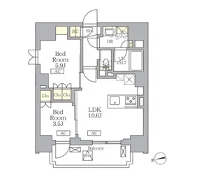 ザ・ライオンズフォーシア文京湯島【14階】の間取り