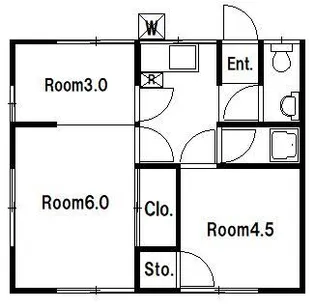 宮崎アパート1【2階】の間取り