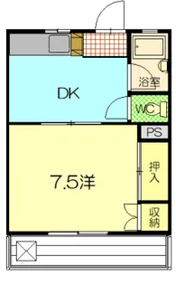 山水グリーンハイツ【3階】の間取り
