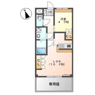 アーバンヴィレッジA【1階】の間取り
