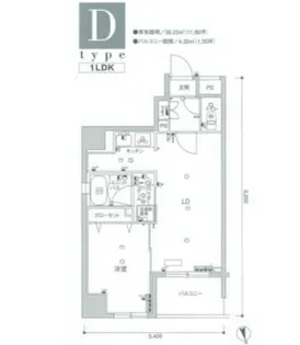 スカイコート浅草雷門【8階】の間取り