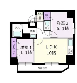 きくやcourt浅草【6階】の間取り