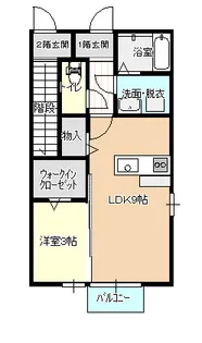 グランディオ本陣前B棟【1階】の間取り