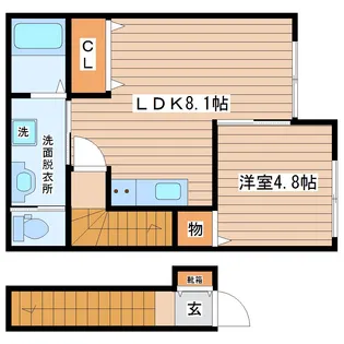 クレール長町【2階】の間取り