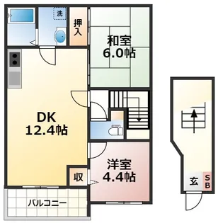 ビレッジ住岡【2階】の間取り