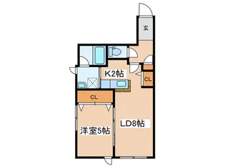 カソスソール美園【4階】の間取り