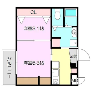 エヌエムキャラントユイットノース【2階】の間取り