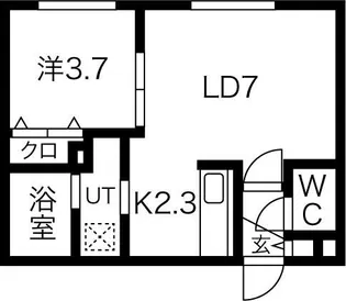 Rin南郷【3階】の間取り