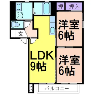 スペリア鹿沼B【1階】の間取り