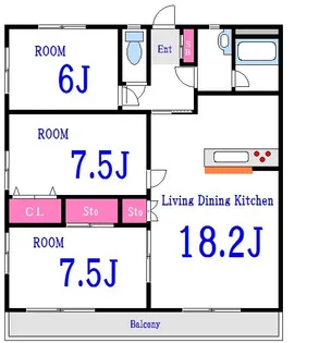 イーストワンリバーサイド【3階】の間取り
