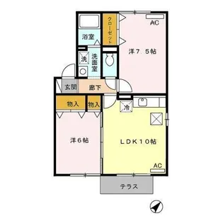 サンクスもえぎ A【1階】の間取り