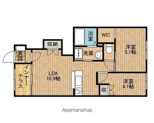 焼津市石津アパート【1階】の間取り
