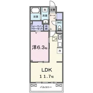 ヒカルサ東加古川【1階】の間取り