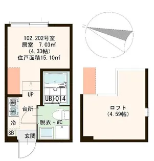 高砂レジデンス【2階】の間取り