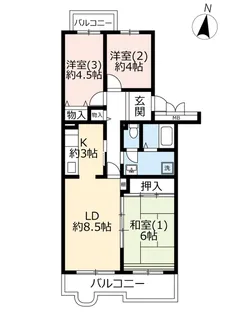 UR多摩ニュータウンビスタノーレ向陽台【5階】の間取り