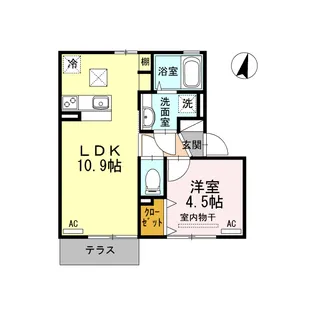 サングレイス【1階】の間取り
