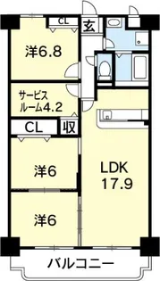 ガーデンプレイス中吉野【2階】の間取り
