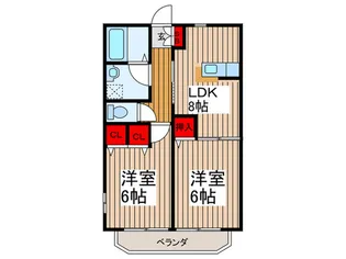 ドミ-ルトモワ【2階】の間取り