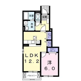 メゾン アルカンシェルA【1階】の間取り