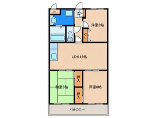 パルファン黒木【1階】の間取り
