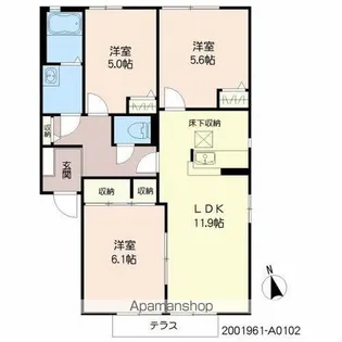 ラインドルフ A棟【1階】の間取り
