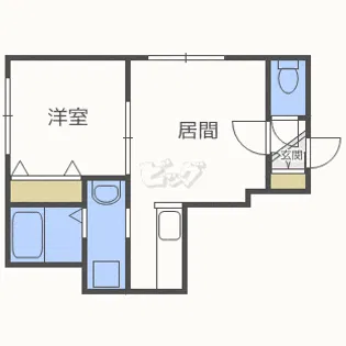 ハピネス北21条【2階】の間取り