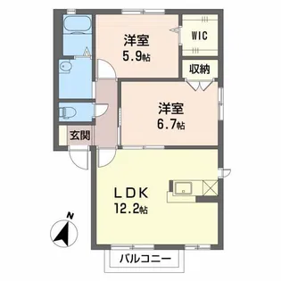 ヴィヴレフォンターナ竜鹿 A【2階】の間取り