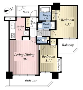藤和シティホームズ代々木2丁目【7階】の間取り